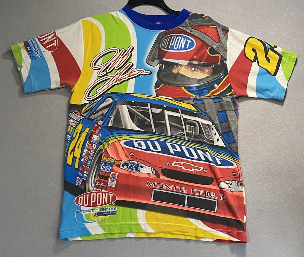 2000 Nascar Jeff Gordon “Bet on the Rainbow” All Over Print Graphic Tee Sz M